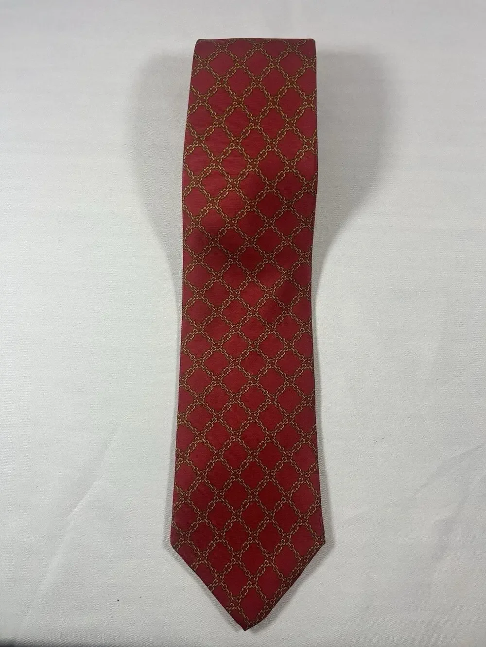 Brooks Brothers Makers Red and Gold with patterns 100% Silk 56/3.5